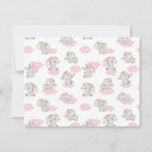 Roze Olifant Bedankkaart voor Baby shower (Achterkant)
