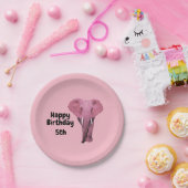 Roze olifant Birthday Papieren Bordje (Feest)