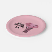 Roze olifant Birthday Papieren Bordje (Gekanteld)
