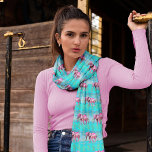 Roze Olifant Blauwe Waterverf Chiffon Sjaal<br><div class="desc">Dit waanzinnig leuke,  abstracte en moderne ontwerp met een roze olifant met een blauw waterverf-effect zal haar zeker doen glimlachen. Geweldig cadeau voor het tienermeisje en voor de olifant en Afrika-liefhebber. Ontwerp © door TK Goforth. Alle rechten voorbehouden</div>