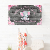 Roze Olifant Bloemen Tafelblad Achtergrond Bannerb Spandoek (Insitu)