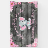 Roze Olifant Bloemen Tafelblad Achtergrond Bannerb Spandoek (Verticaal)