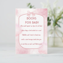 Roze Olifant Boeken voor Baby Shower Insteekkaart