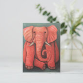 Roze olifant briefkaart (Staand voorkant)