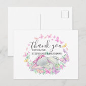 Roze olifant Butterflies Hartelijk dank Briefkaart (Voorkant / Achterkant)
