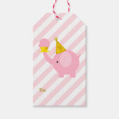 Roze olifant cadeaulabel (Voorkant)
