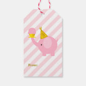 Roze olifant cadeaulabel (Achterkant)