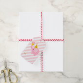 Roze olifant cadeaulabel (Met Touw)