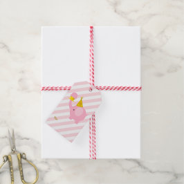 Roze olifant cadeaulabel