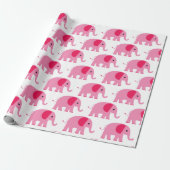 Roze olifant cadeaupapier (Uitgerold)