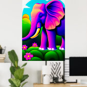 Roze olifant - Canvas Art Print (Thuiskantoor)