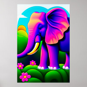 Roze olifant - Canvas Art Print