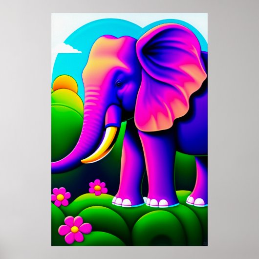 Roze olifant - Canvas Art Print (Voorkant)