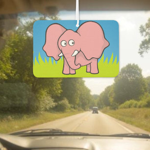Roze olifant cartoon auto luchtverfrisser