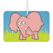 Roze olifant cartoon auto luchtverfrisser (Voorkant)