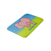 Roze olifant cartoon badkamermat badmat (Gekanteld)