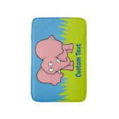 Roze olifant cartoon badkamermat badmat (Voorkant Verticaal)
