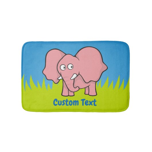 Roze olifant cartoon badkamermat badmat (Voorkant)