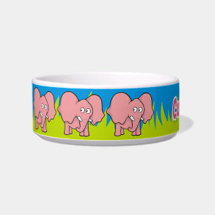 Roze olifant cartoon bowl voerbakje