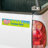 Roze olifant Cartoon Bumpersticker (Op Truck)