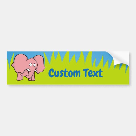 Roze olifant Cartoon Bumpersticker (Voorkant)