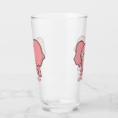 Roze olifant Cartoon Glas (Links)