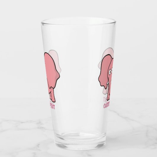 Roze olifant Cartoon Glas (Links)
