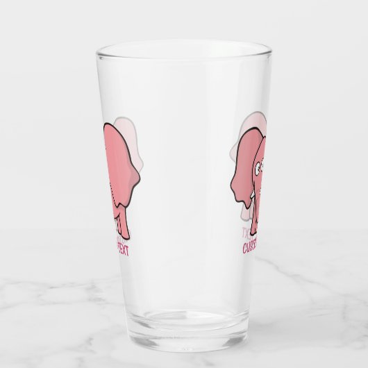 Roze olifant Cartoon Glas (Rechts)