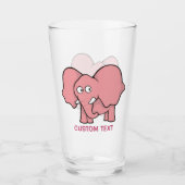 Roze olifant Cartoon Glas (Voorkant)