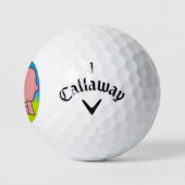 Roze olifant cartoon golfballen (Logo)