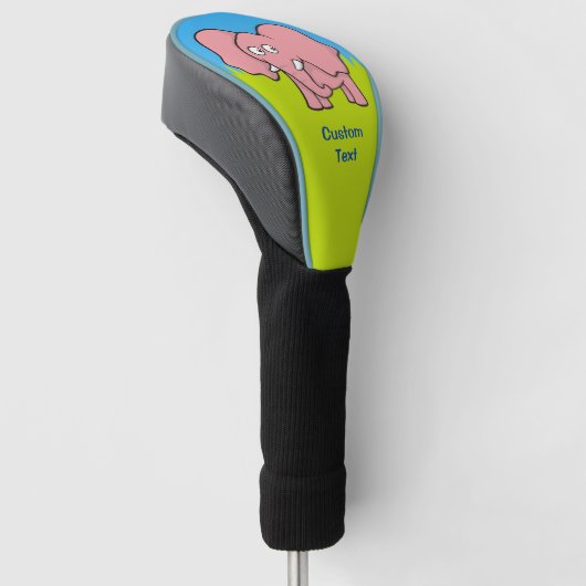 Roze olifant Cartoon Golfheadcover (Schuin)