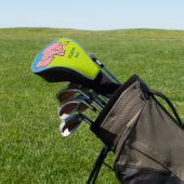 Roze olifant Cartoon Golfheadcover (Insitu)