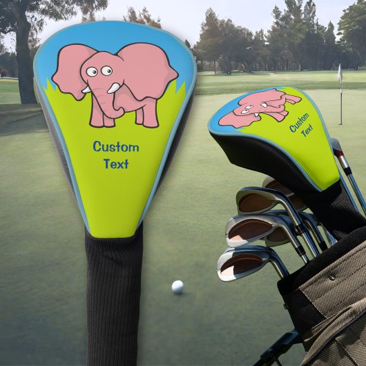Roze olifant Cartoon Golfheadcover