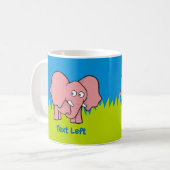 Roze olifant cartoon koffie mok (Voorkant links)