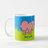 Roze olifant cartoon koffie mok (Links)
