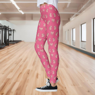 Roze olifant cartoon leggings