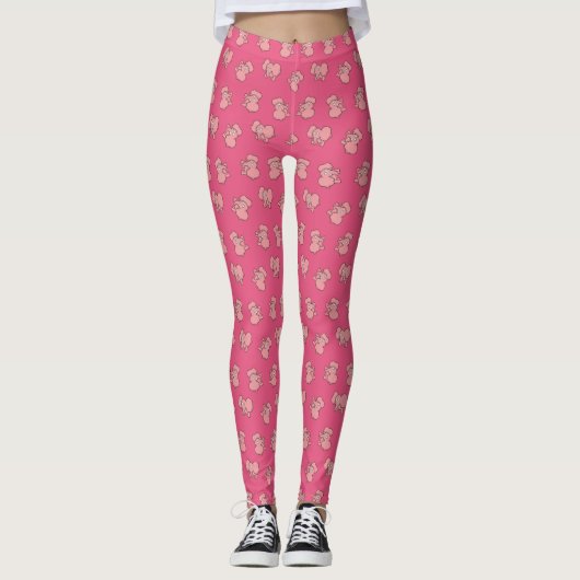 Roze olifant cartoon leggings (Voorkant)