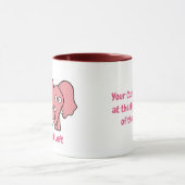 Roze olifant cartoon mok (Midden)
