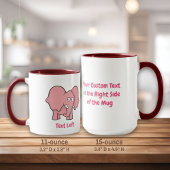Roze olifant cartoon mok