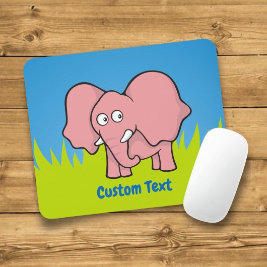 Roze olifant cartoon muismat