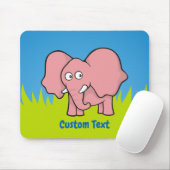 Roze olifant cartoon muismat (Met muis)
