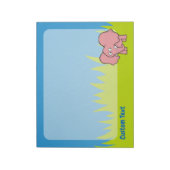 Roze olifant cartoon notitieblok (Linkerzijde)