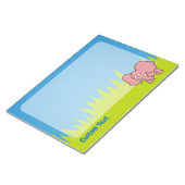 Roze olifant cartoon notitieblok (Schuin)