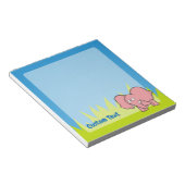 Roze olifant cartoon notitieblok (Schuin)