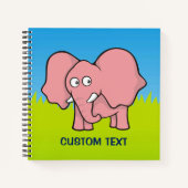 Roze olifant Cartoon Notitieboek (Voorkant)