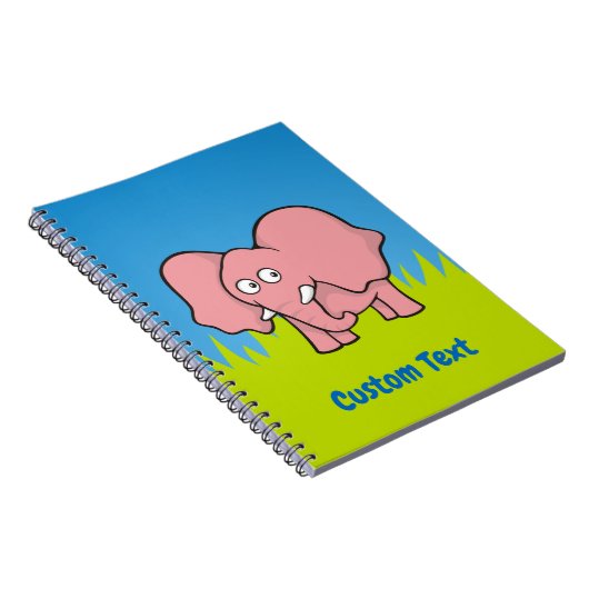Roze olifant cartoon notitieboek (Rechterzijde)