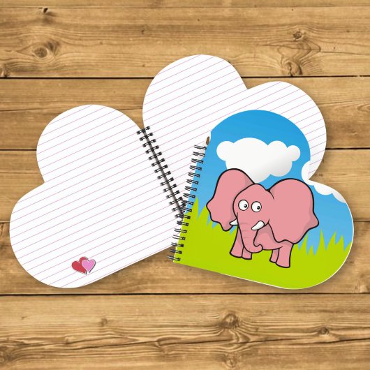 Roze Olifant Cartoon Notitieboek