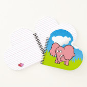 Roze Olifant Cartoon Notitieboek (Binnen)