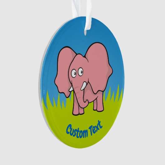 Roze olifant cartoon ornament (voorkant)