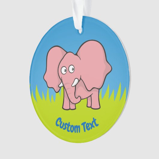 Roze olifant cartoon ornament (voorkant)